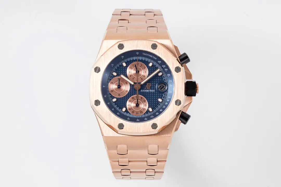 JF Factory Audemars Piguet Royal Oak Offshore Rose Gold Blue Dial Chronograph - Super Clone Edition