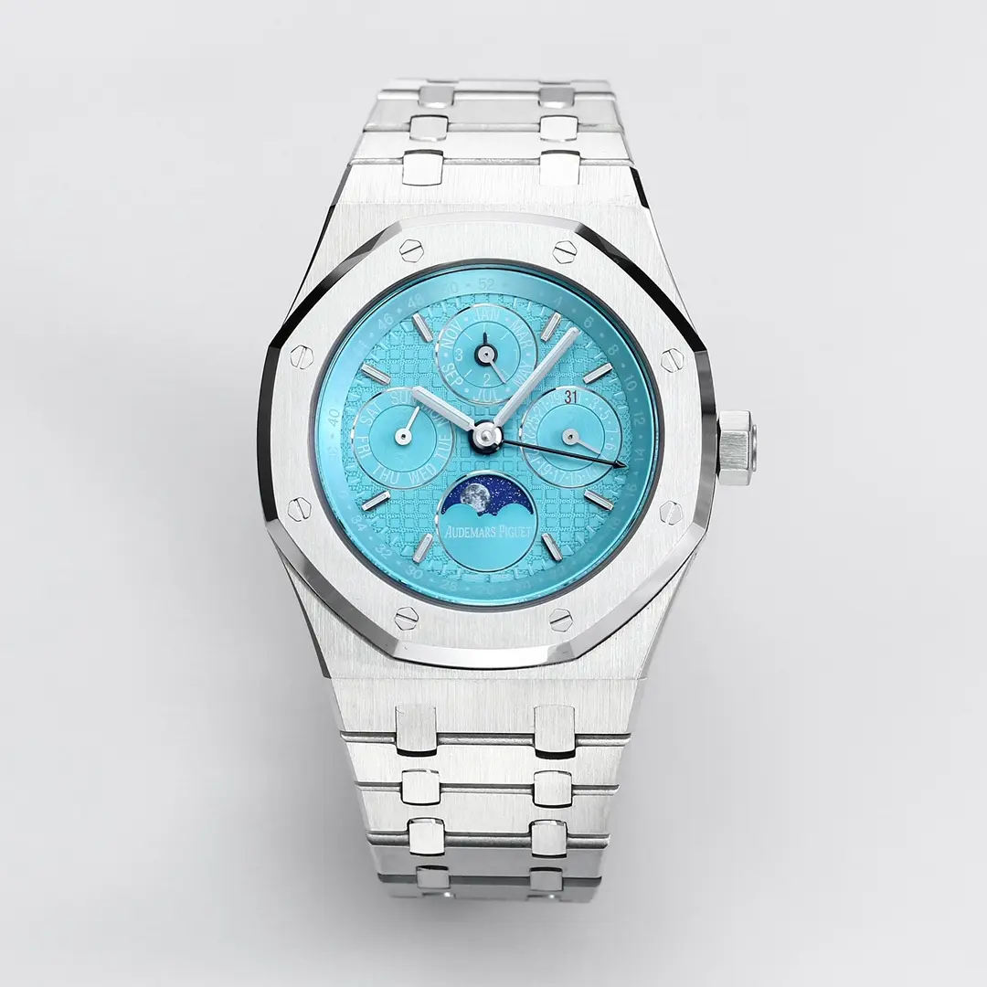 JH Factory Audemars Piguet Royal Oak Perpetual Calendar Blue Dial Stainless Steel Super Clone Watch - Premium Replica