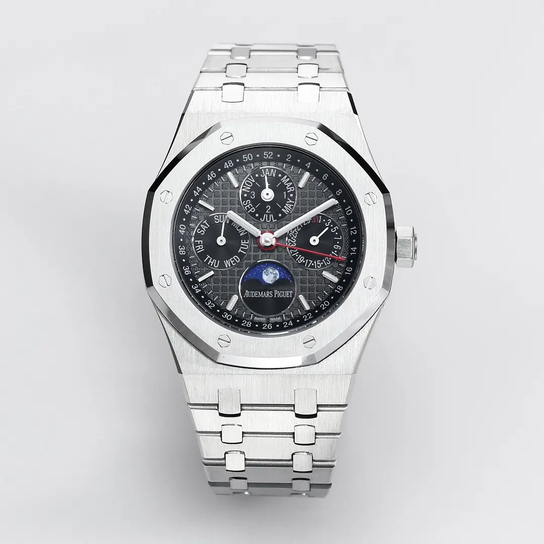 JH Factory Audemars Piguet Royal Oak Perpetual Calendar Blue Dial Stainless Steel Super Clone Watch - Premium Replica