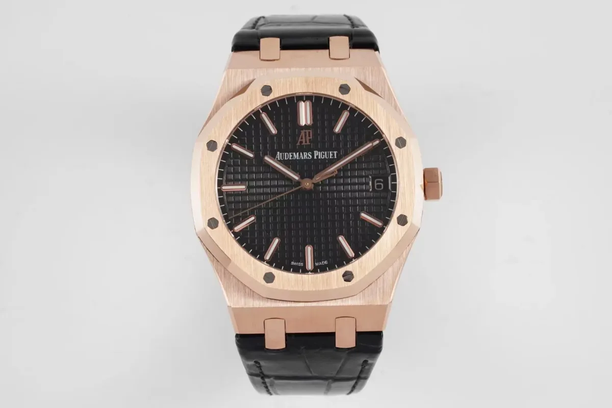 KZ Factory Audemars Piguet Royal Oak 15500 Rose Gold Black Super Clone Watch