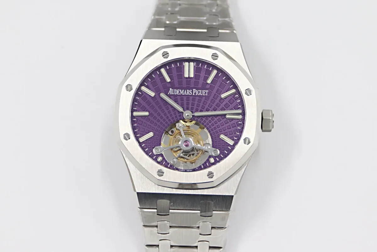 JF Factory Audemars Piguet Royal Oak Tourbillon Purple Dial Super Clone Watch