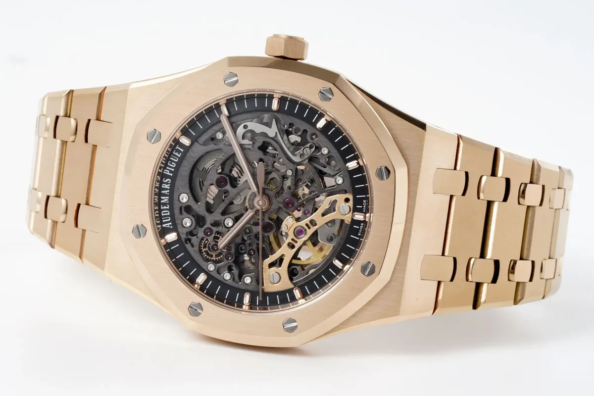KZ Factory Audemars Piguet Royal Oak Offshore 15407ST Rose Gold Skeleton Super Clone Watch - Premium Replica
