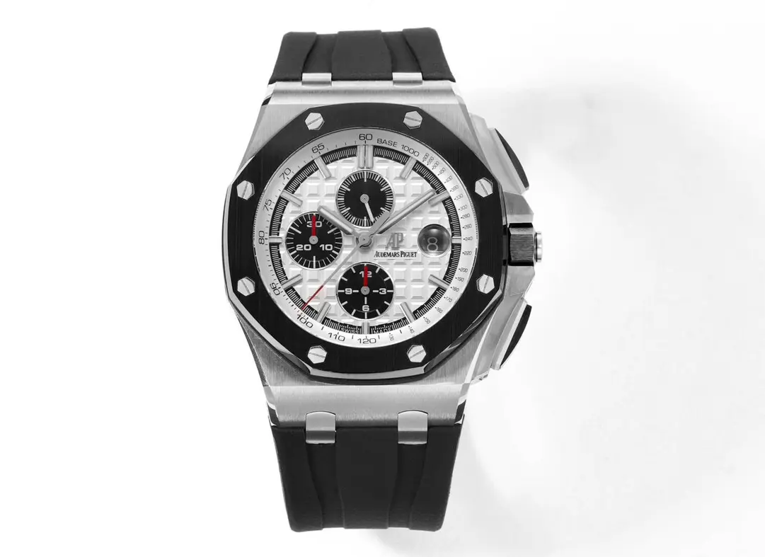 KZ Factory Audemars Piguet Royal Oak Offshore Chronograph Silver Black Rubber - Premium Super Clone Watch