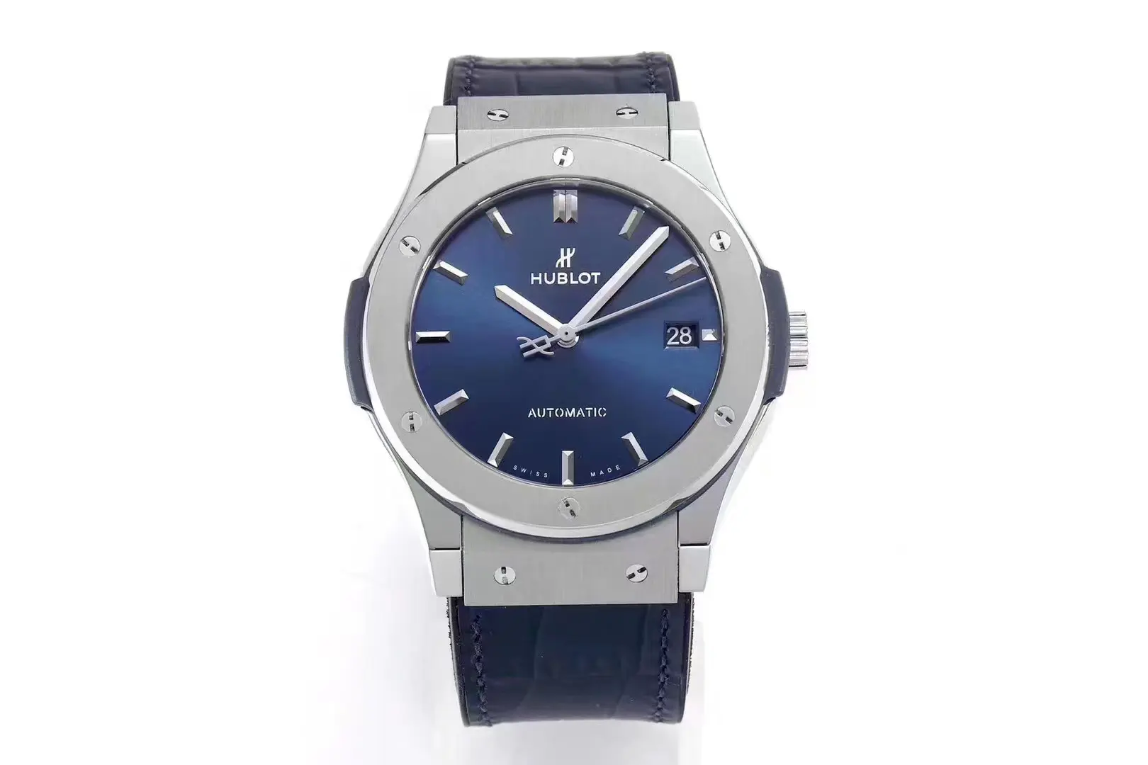 JJ Factory Hublot Classic Fusion WWF Replica Watch - Titanium, Blue Dial, 45MM Automatic Super Clone