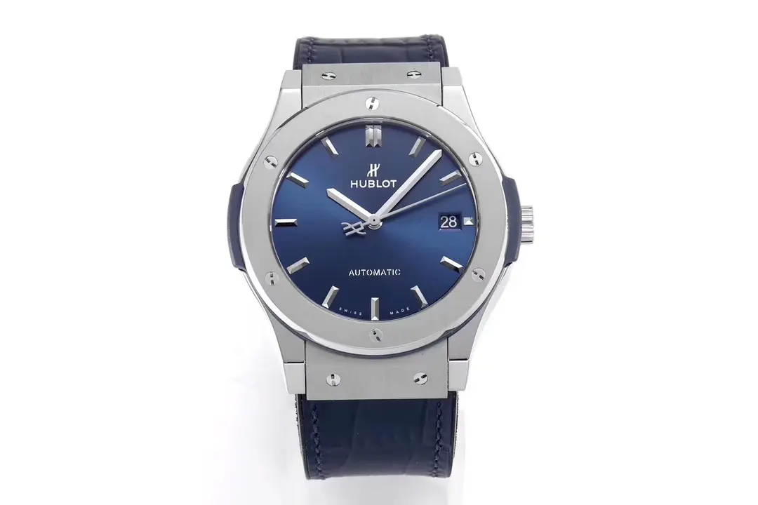 JB Factory Hublot Classic Fusion WWF Replica Watch - Titanium Case, Blue Dial, Automatic Movement, Super Clone Quality