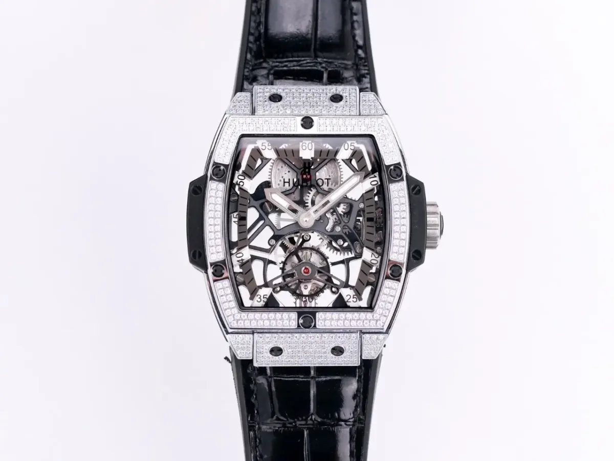 JJ Factory Hublot Masterpiece 906 Tourbillon Watch - Rose Gold/Platinum, Black Leather Strap, Super Clone Edition