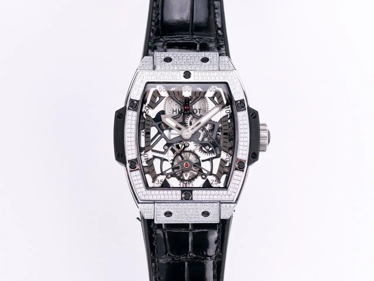JB Factory Hublot Masterpiece 906 Tourbillon Watch - Rose Gold/Platinum, Black Leather Strap, Super Clone Edition