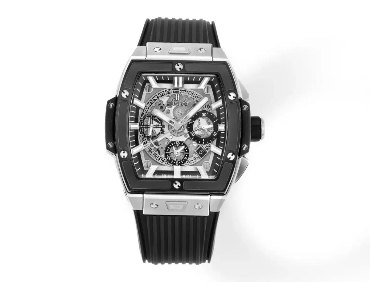 HB Factory HUBLOT Spirit of Big Bang Black &amp; Silver Limited Edition Watch - Model 642.NX.0170.RX with Rubber Strap - Best Replica Watch