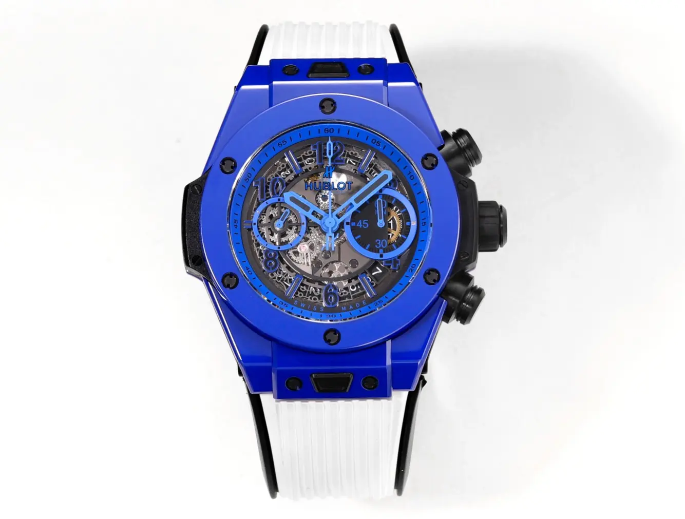 HB Factory Hublot Big Bang Unico Blue Ceramic Watch - Automatic Chronograph with Rubber Strap | Super Clone Excellence