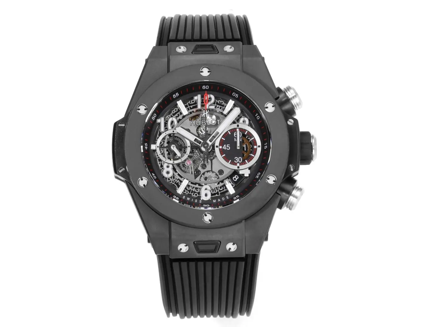 HB Factory Hublot Big Bang Unico Black Magic 45mm Colorful Ceramic Watch with Rubber Strap - Super Clone Excellence