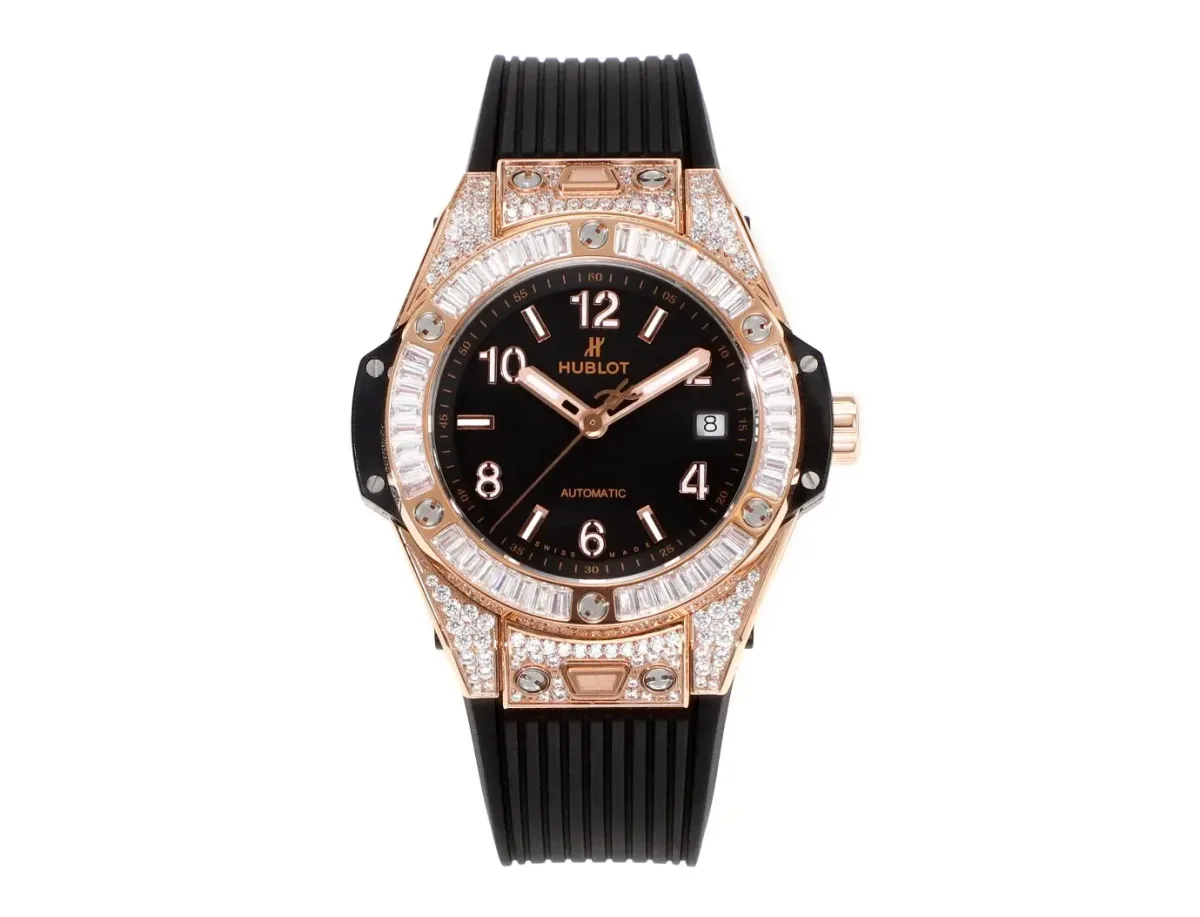 JJ Factory HUBLOT Big Bang One-Click Rose Gold and Black Diamond-Set Automatic Watch - 39mm - Super Clone Edition