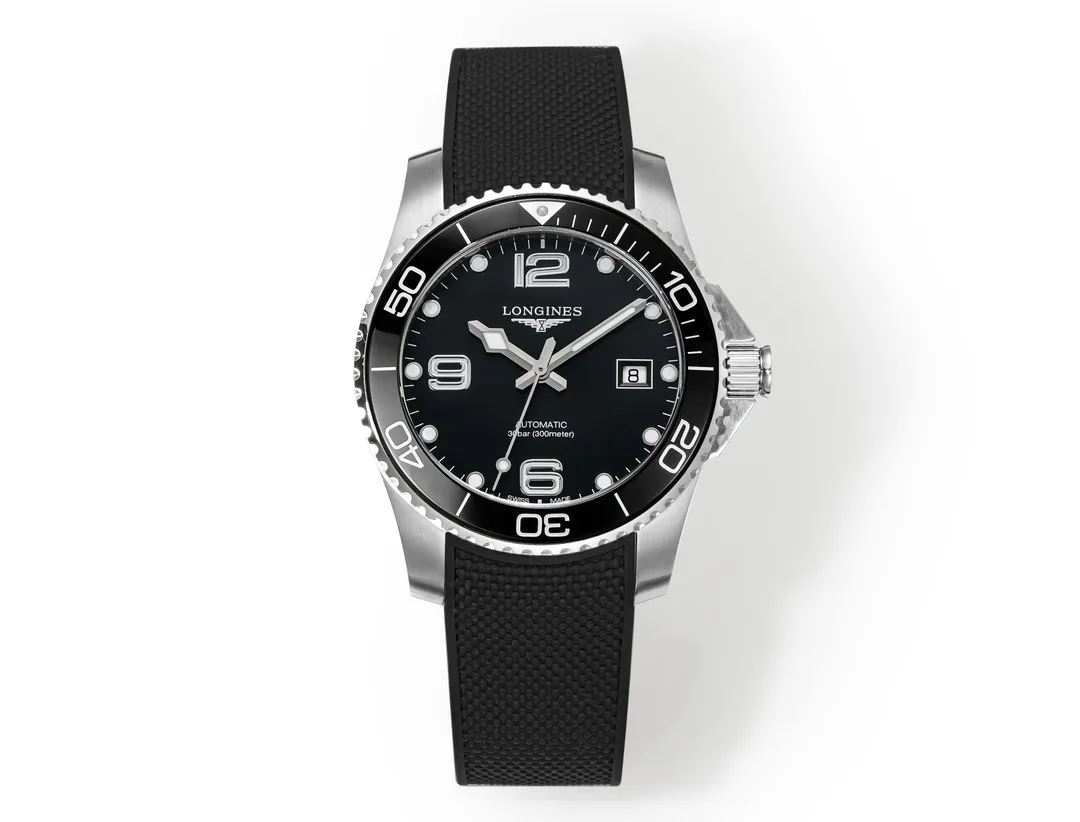 KZ Factory Longines Conquest Black Dial Rubber Strap - Super Clone Watch