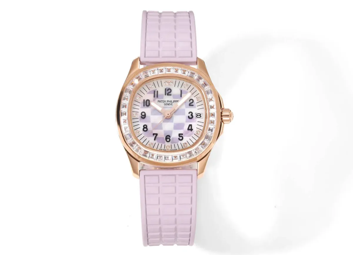 KM Factory Patek Philippe Aquanaut Mechanical Watch Pink Rubber - Super Clone Replica Edition