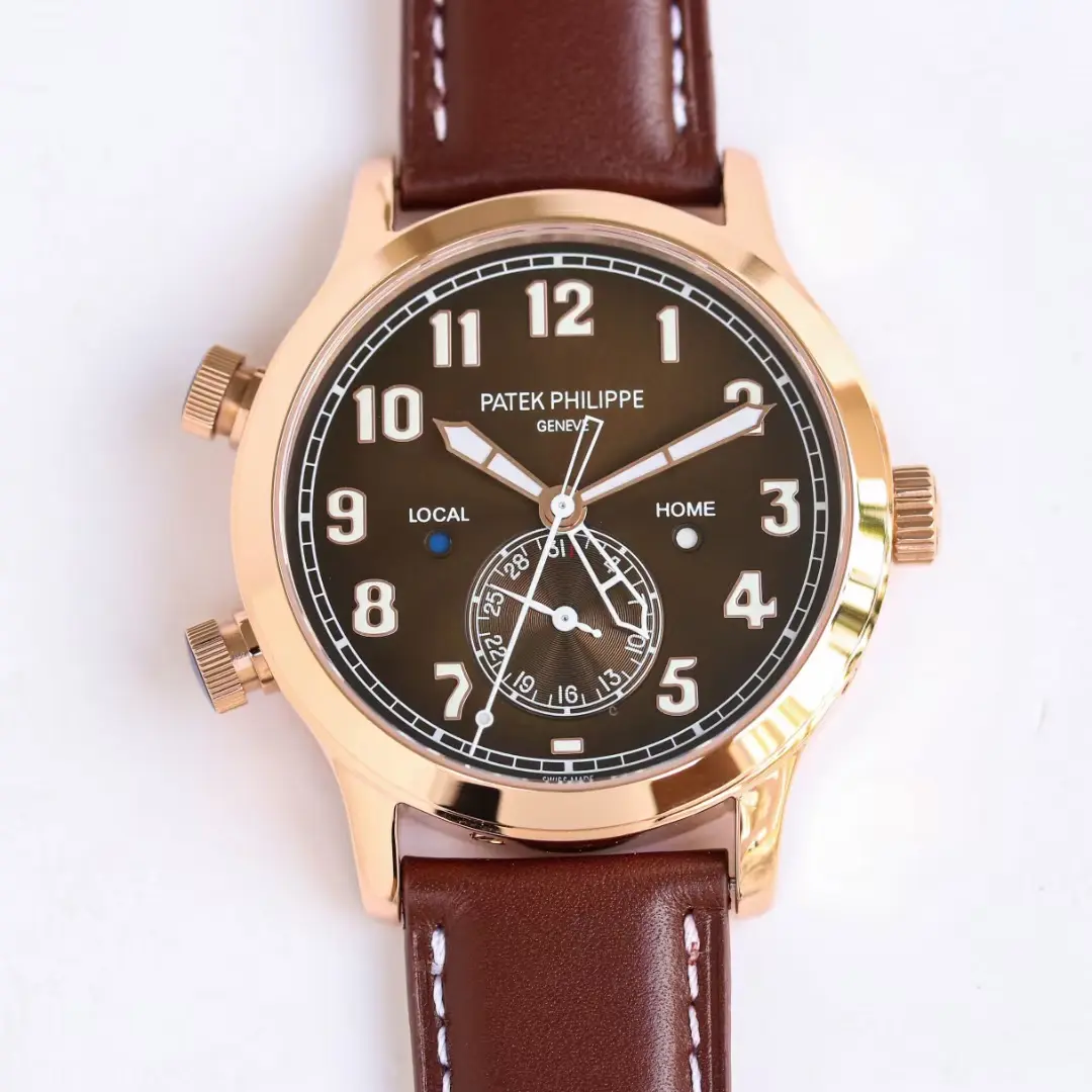 KM Factory Patek Philippe Calatrava 5524 Rose Gold Brown Super Clone Replica Watch