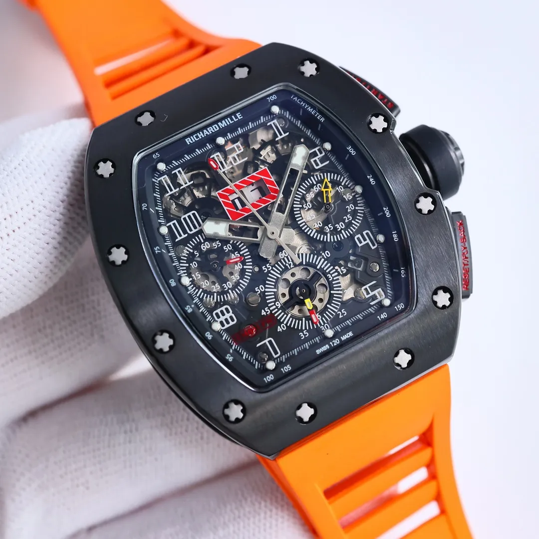 JB Factory Richard Mille RM011-FM Black Orange Super Clone Luxury Watch