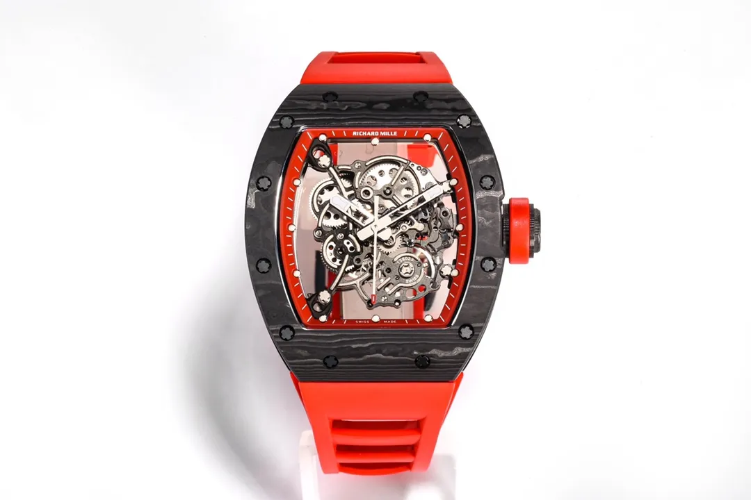 JB Factory Richard Mille RM055 NTPT Carbon Red Strap - Premium Super Clone Watch