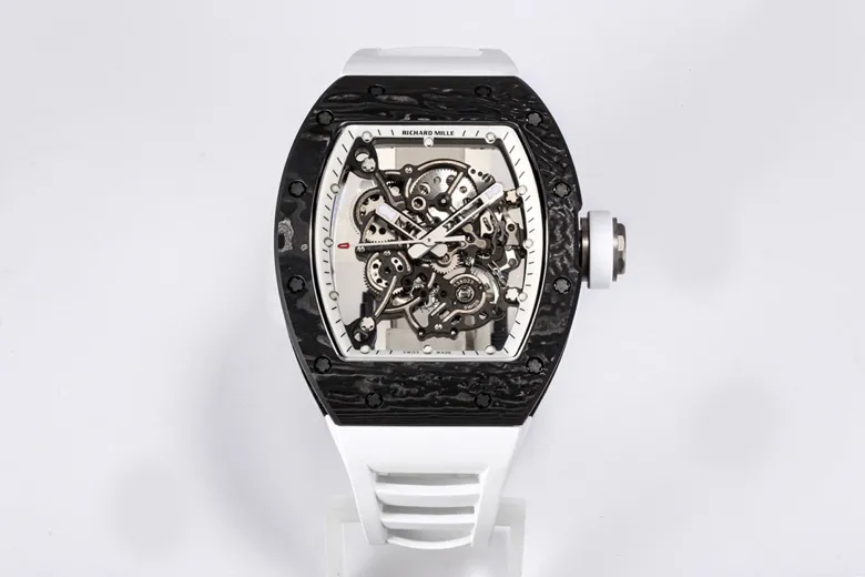 JB Factory Richard Mille RM055 NTPT Carbon White Rubber - Premium Super Clone Watch