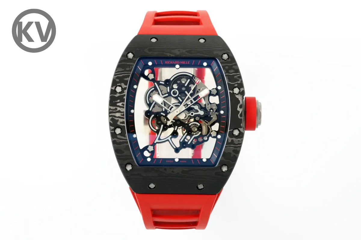 KV Factory Richard Mille RM055 Skeleton Watch Red Strap - Premium Super Clone Edition