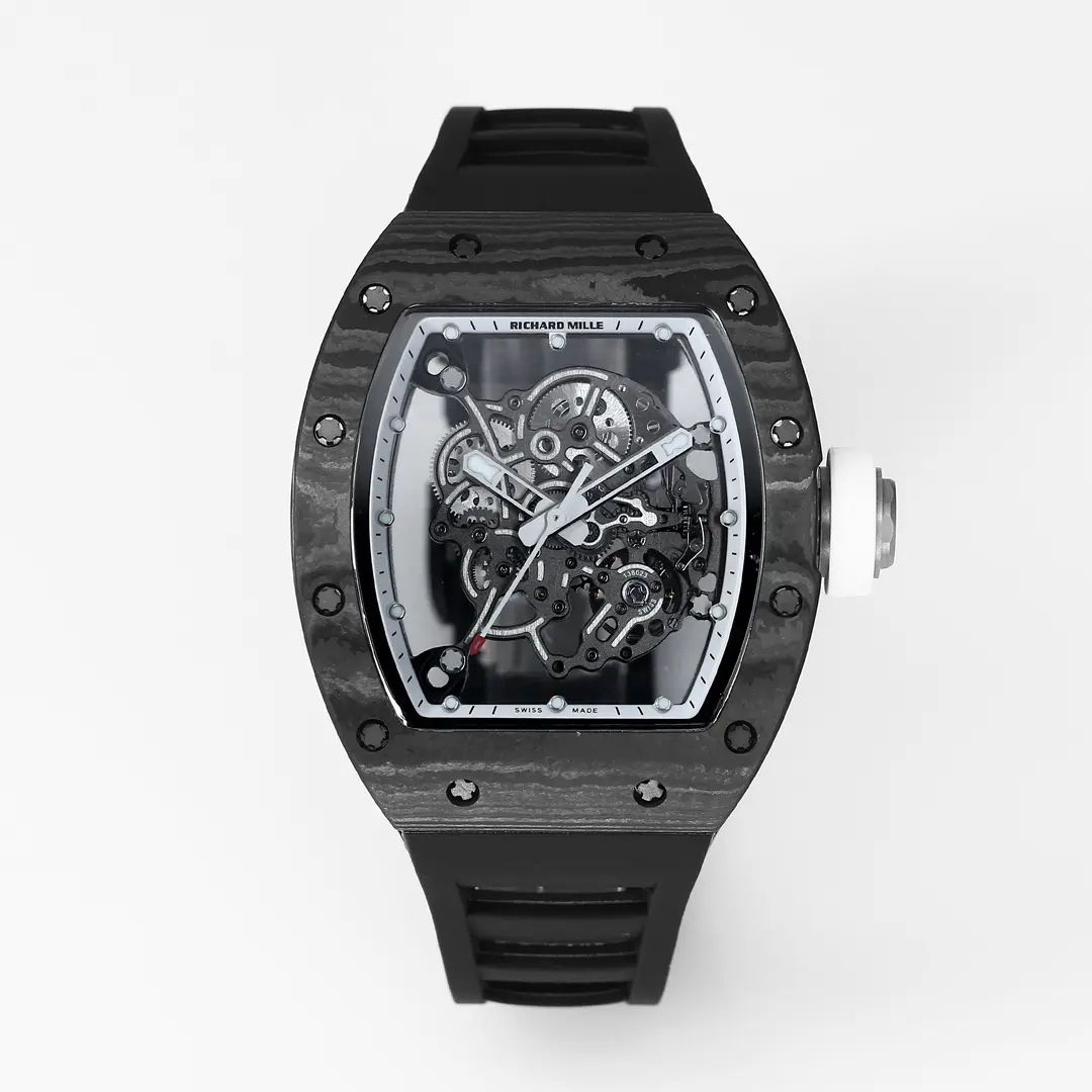 KV Factory Richard Mille RM055 Carbon Fiber Black Rubber Super Clone Luxury Watch