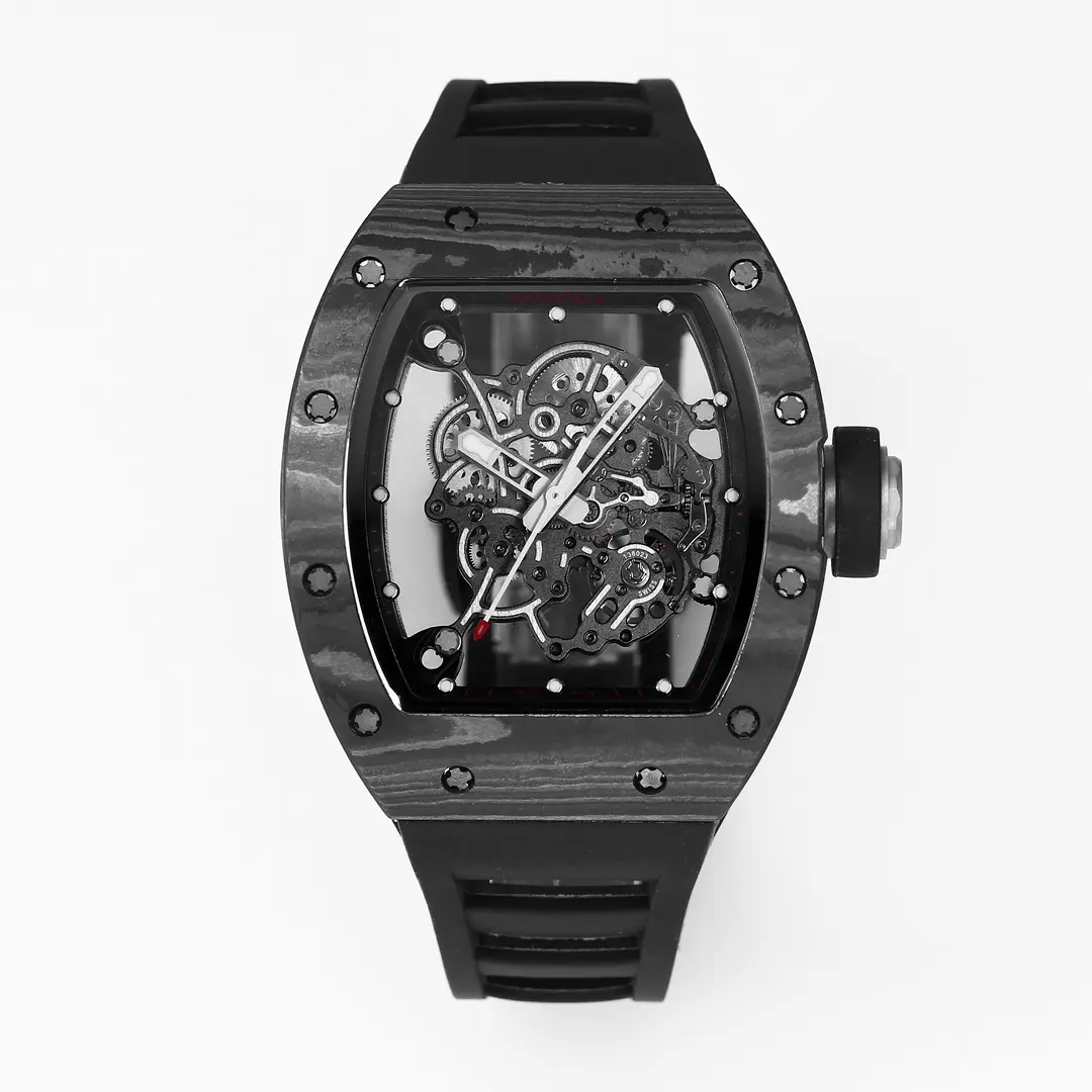 JB Factory Richard Mille RM055 Carbon Fiber Black Rubber Super Clone Luxury Watch