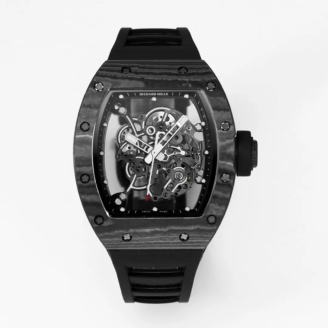 KV Factory Richard Mille RM055 Carbon Fiber Black Rubber Super Clone Luxury Watch