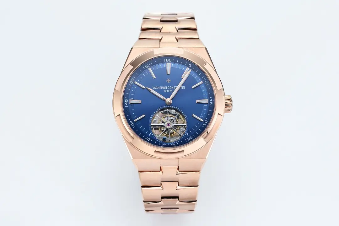 JJ Factory Vacheron Constantin Overseas Tourbillon - Rose Gold Case, Blue Dial, Steel Bracelet Best Replica Watch