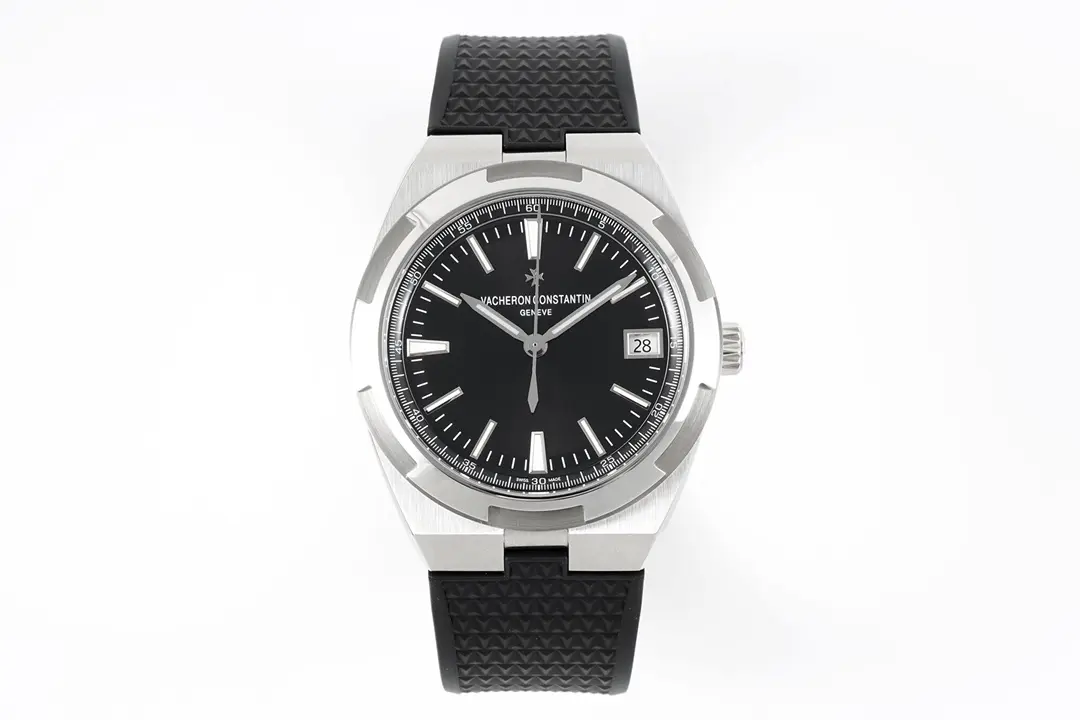 JJ Factory Vacheron Constantin Overseas 4500V Series - Black Dial, Rubber Strap, Luxury Steel Super Clone Watch - Best Replica Quality