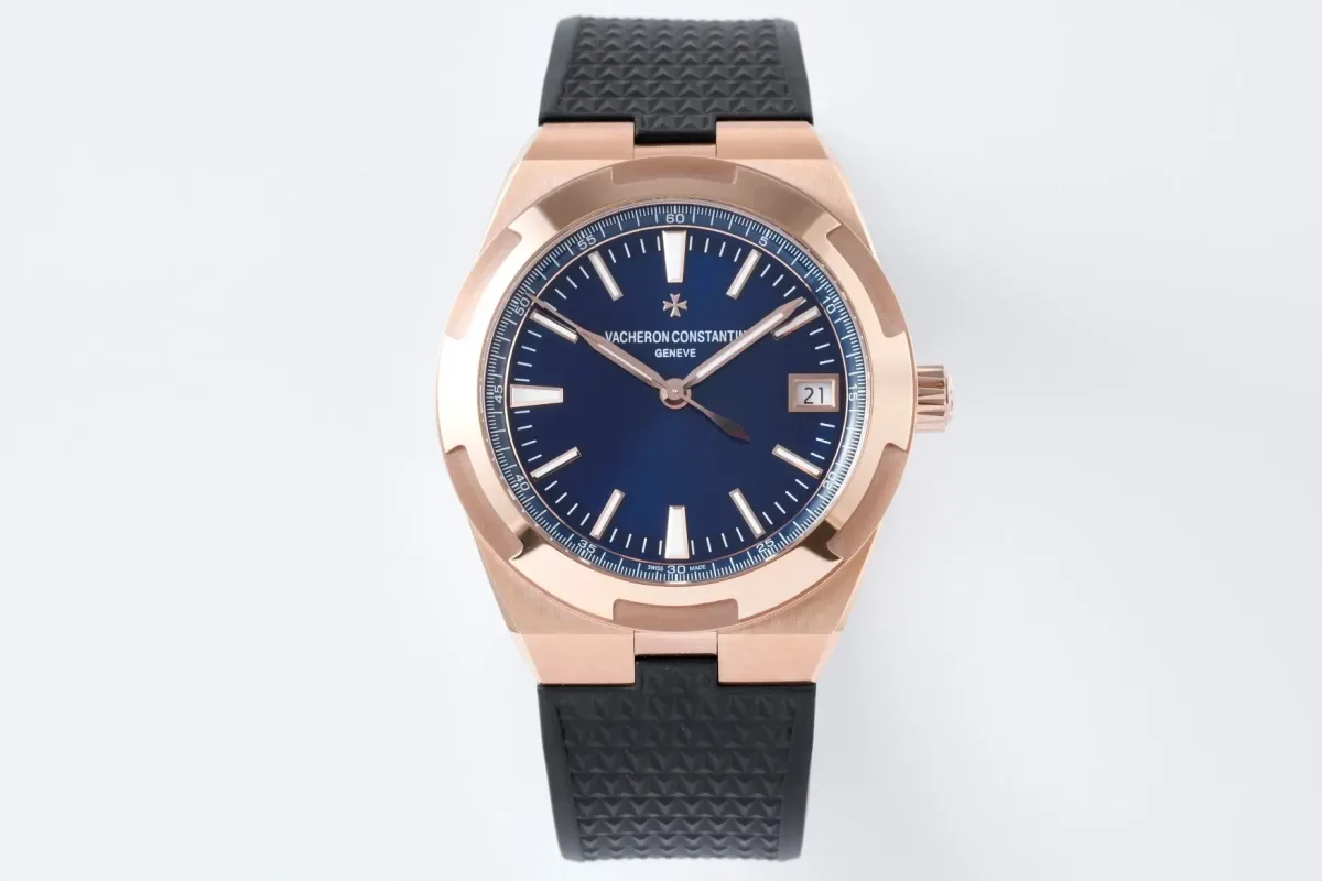 MKS Factory Vacheron Constantin Overseas 4500V Series - Rose Gold Case, Blue Dial, Rubber Strap Best Replica Watch