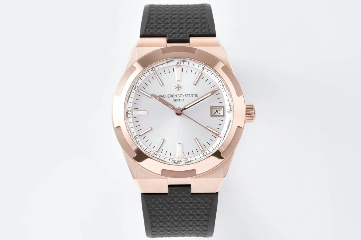 MKS Factory Vacheron Constantin Overseas 4500V Series - Rose Gold Case, Black Rubber Strap, Luxury Super Clone Watch