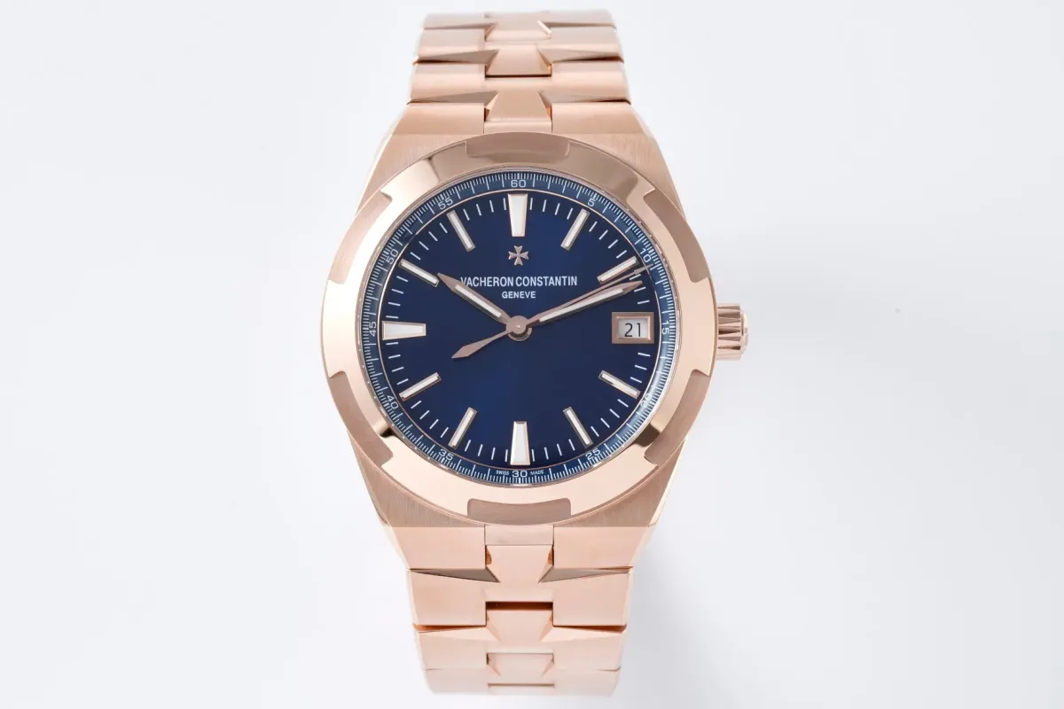 JJ Factory Vacheron Constantin Overseas 4500V Series - Rose Gold Case, Blue Dial, Automatic Super Clone Watch - Best Replica Quality