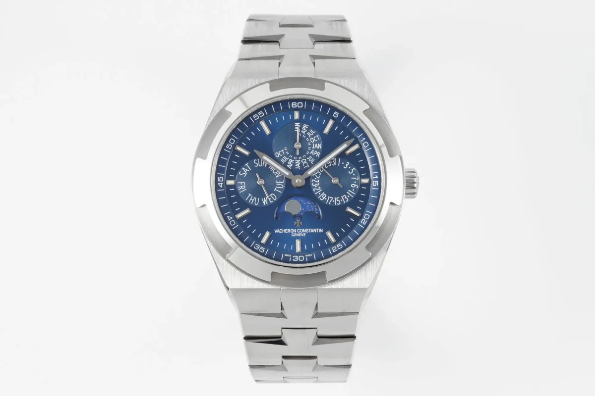 JJ Factory Vacheron Constantin Overseas 4300V Perpetual Calendar Watch - Blue Dial, Stainless Steel Bracelet, Best Super Clone Edition