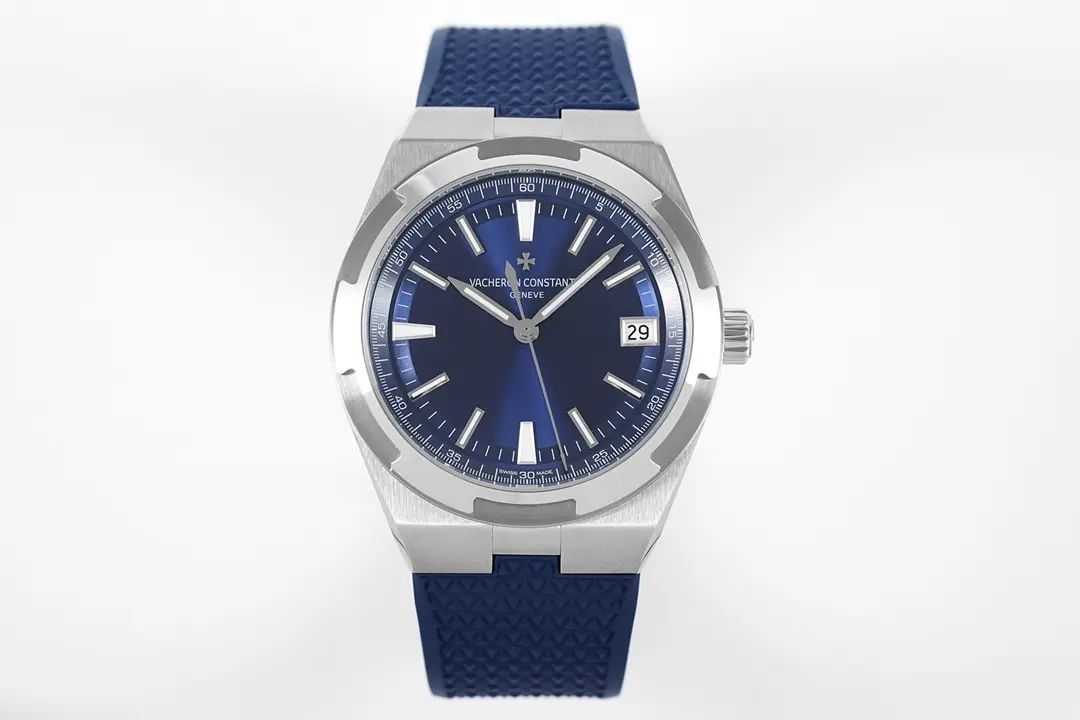 MKS Factory Vacheron Constantin Overseas Blue Dial Stainless Steel Watch with Interchangeable Rubber Strap - 41mm - Super Clone Watches Quality