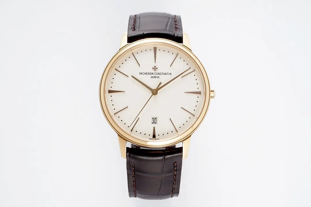 MKS Factory Vacheron Constantin Patrimony 85180 Series Watch - Gold Case, Brown Leather Strap, Minimalist Design, Best Super Clone Watches